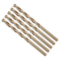 Drill Bit, #20 Cutting Diameter, 4341 HSS Gold Finish 135° Cutting Angle Number Jobber Bits - (Applications: for Drilling Soft Metal Plastic Wood), 5-Pieces