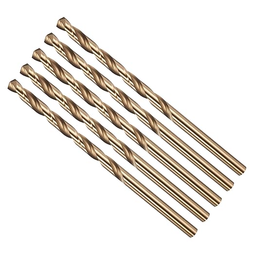 Drill Bit, #20 Cutting Diameter, 4341 HSS Gold Finish 135° Cutting Angle Number Jobber Bits - (Applications: for Drilling Soft Metal Plastic Wood), 5-Pieces