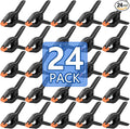 24 Pack 3.5 inch Plastic Spring Clamps, Black Heavy Duty Clips, Backdrop Clips, Plastic Clamps for Crafts, Backdrop Stand, Woodworking, Photography