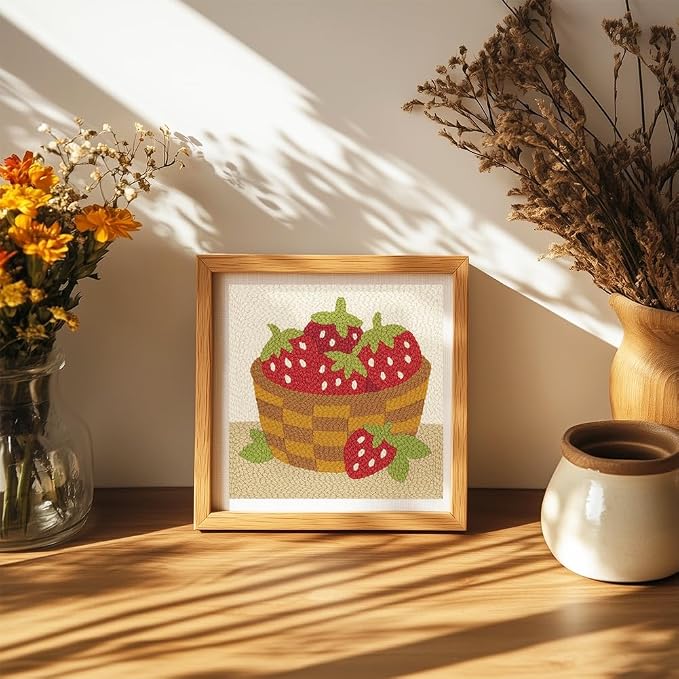 Doodlream Strawberries DIY Punch Needle Embroidery Kit - Image 6