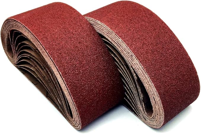 3 x 18 Inch Sanding Belts | 60 Grit Aluminum Oxide Sanding Belt | Premium Abrasive Paper for Portable Belt Sander 3x18, 24 Pack (3x18in,60 Grit)