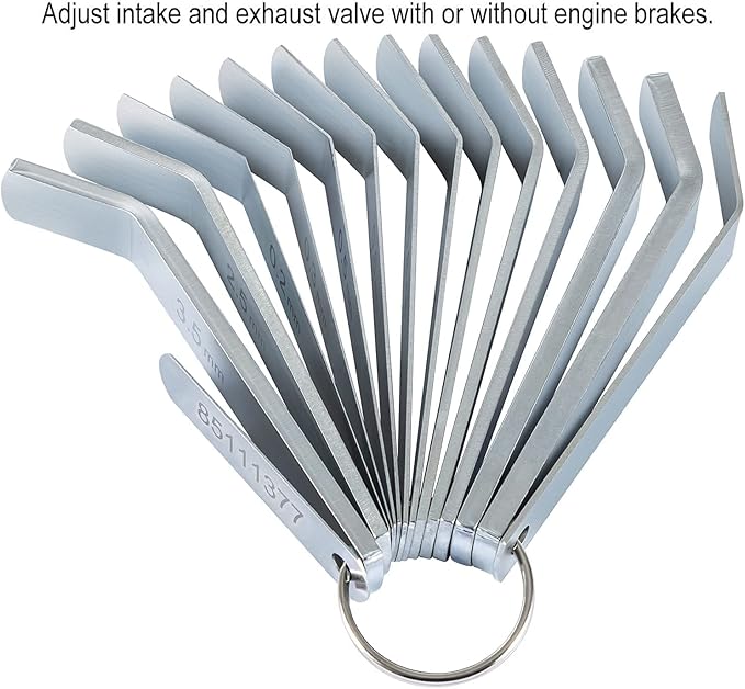 Feeler Gauge Jake Brake Tool Set 88880053 88880052 85111377 Suitable for Volve Mack MP7 MP8 MP10 D12 D13 D16 Engines, Intake and Exhaust Valve Adjustment Kit (14 PCs)