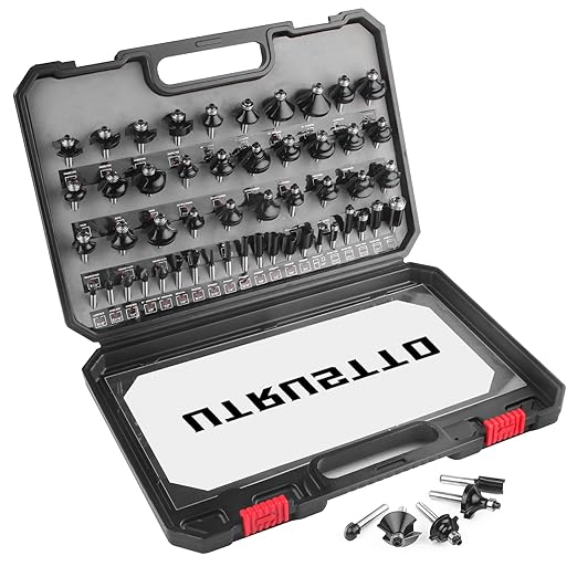 Router Bits 1/4 Inch Shank 50 Pieces, Tungsten Carbide 1/4" Router Bit Set, for Professional and Beginners Carpenter