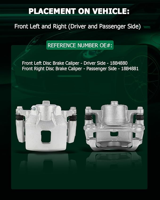 SCITOO Front Left+Right Brake Calipers With Bracket 18B4881 18B4880 Compatible For Chevrolet Cobalt 2005-2010 For Pontiac G5 2007-2009 For Pontiac Pursuit 2005-2006