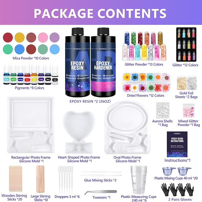 KISREL 26oz Epoxy Resin Kit for Beginners, Resin Kit - Image 2
