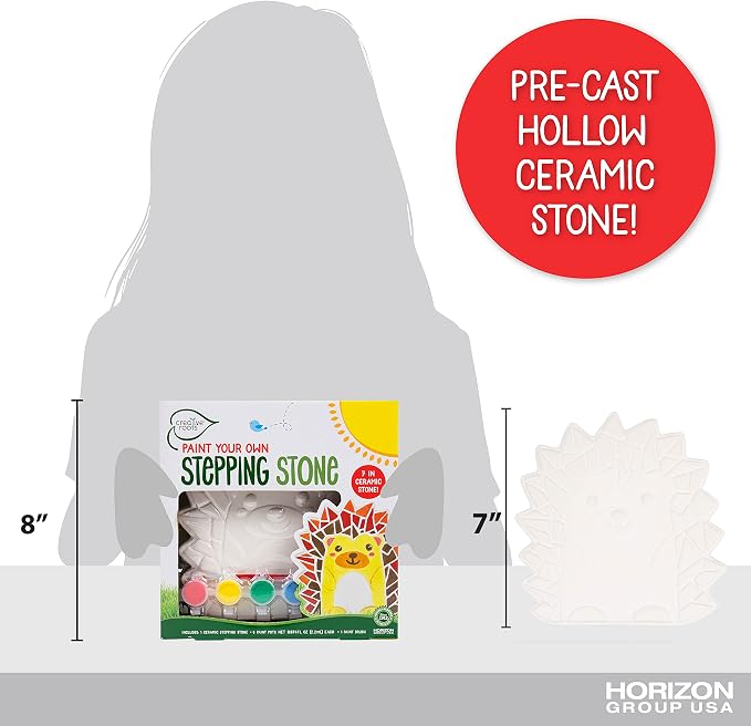 Creative Roots Mosaic Hedgehog Stepping Stone, Includes 7-Inch Ceramic Stone & - Image 4