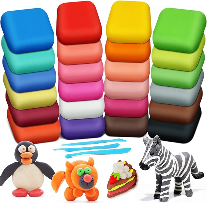 Air Dry Clay, 24 Colors Modeling Magic Clay by ESSENSON