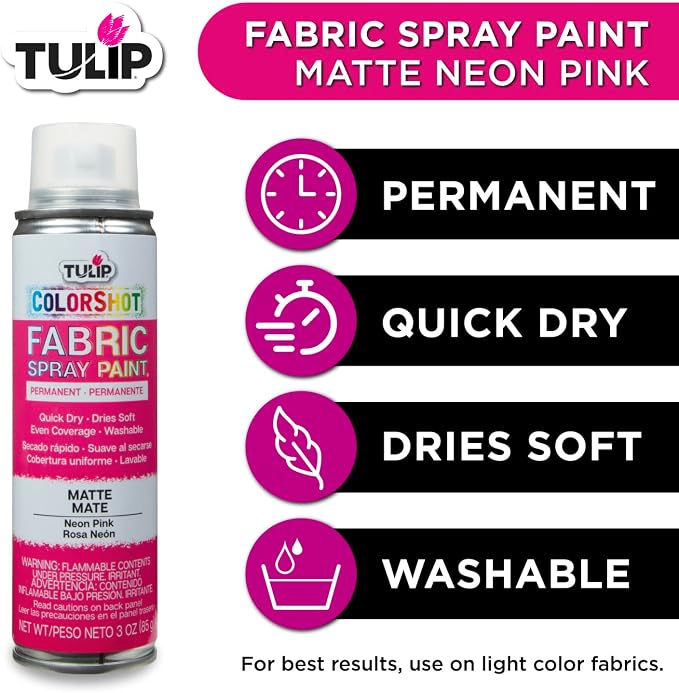 Tulip ColorShot Instant Fabric Spray Paint, Permanent Color Spray-On Fabric - Image 4