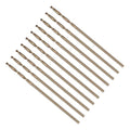 Drill Bit, #56 Cutting Diameter, 4341 HSS Gold Finish 118° Cutting Angle Number Jobber Bits - (Applications: for Drilling Soft Metal Plastic Wood), 10-Pieces