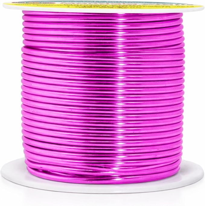 Mandala Crafts 14 Gauge Magenta Anodized Aluminum Craft Wire, 60 FT | Colored - Image 2