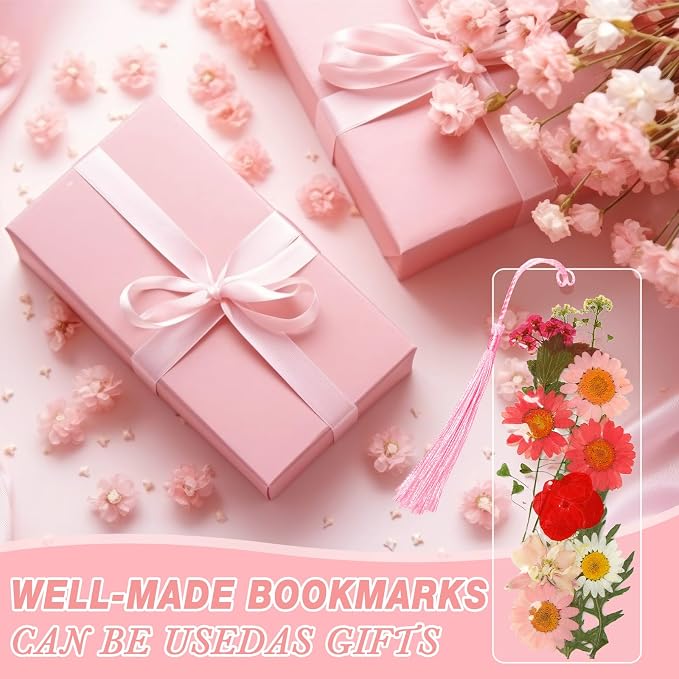 AmazingSpark 222 Pcs Dried Flower Bookmark Making Kit Include DIY Pressed - Image 6