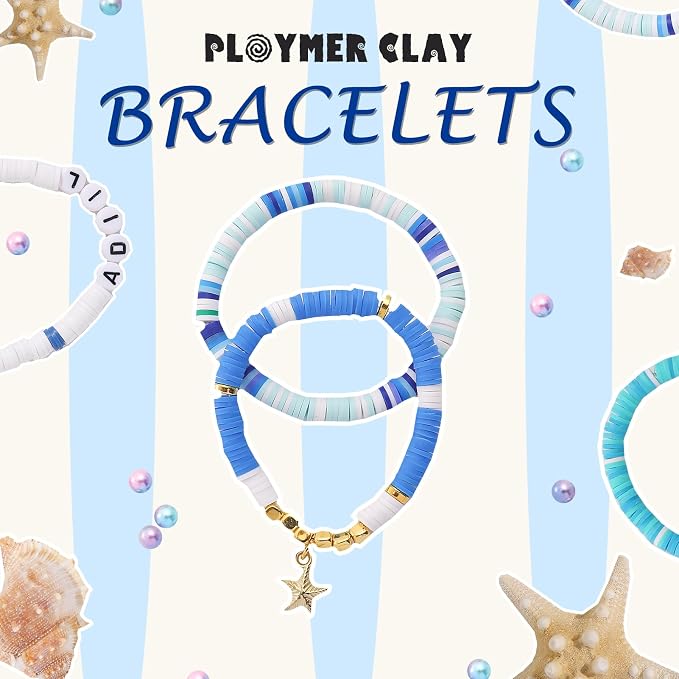 ADIIL 7200pcs Clay Beads Bracelet Making Kit, 6mm Polymer Heishi Beads - Image 3