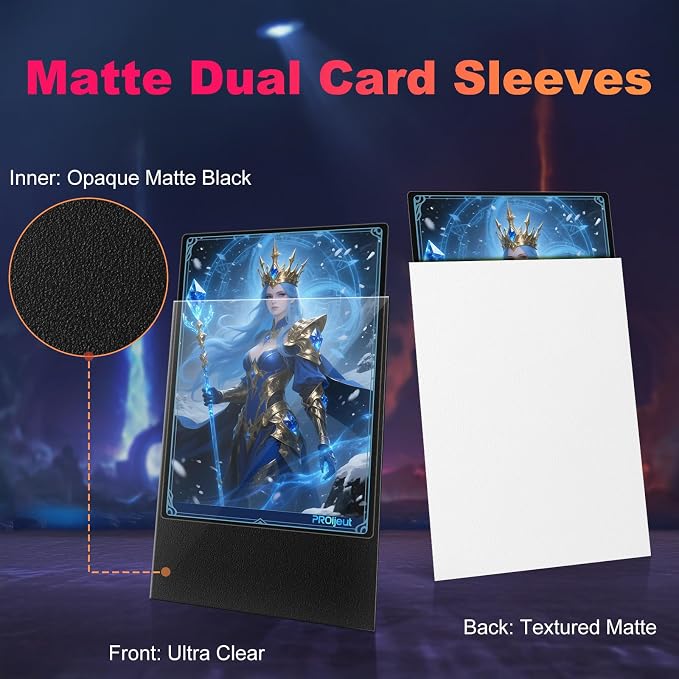 200 Pack Card Sleeves, Matte Dual Trading Card Sleeves - Image 2