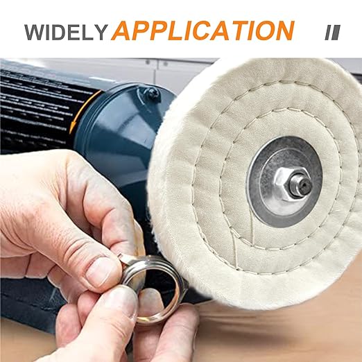 SCOTTCHEN Buffing Polishing Wheel 8" x 5/8" Arbor x 70Ply White Fine Cotton for Bench Grinder - 1 PCS