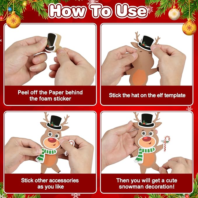 Fennoral 12 Pack Reindeer Crafts - Image 3