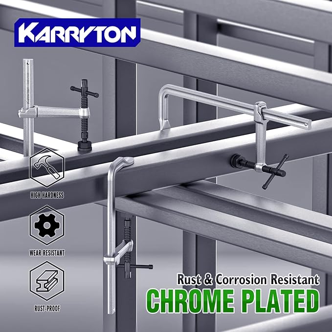 Heavy Duty 20" Inch F-Clamp w/Replaceable Pad, 5-1/2-Inch(140mm) Deep Throat, Bar Size 1-1/5" * 3/5" Drop Forged Steel Bar Clamps, 2900LB Clamping Force