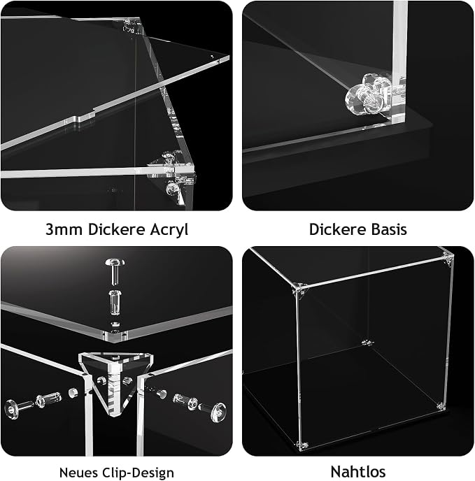 Clear Acrylic Display Case, Self-Assemble Showcase - Image 7