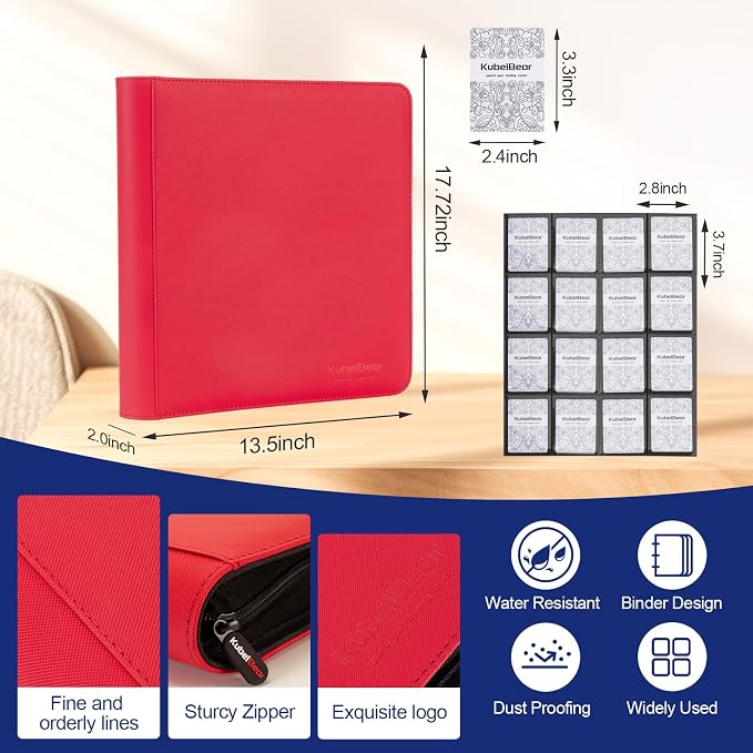 Card Binder – 1024 Capacity, Zippered Trading Card Holder - Image 2