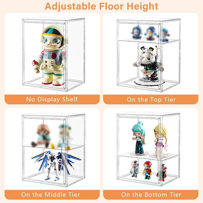 Amllas Acrylic Display Case for Collectibles, Stackable Clear Storage Box/Bins - Image 3