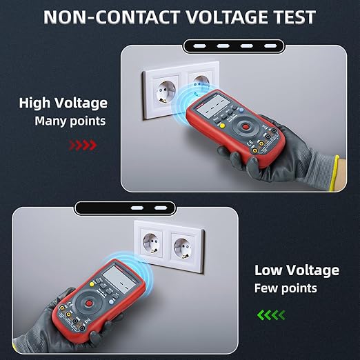 Digital Multimeter 4000 Counts, Auto-Ranging Ohmmeter Voltage Tester, DC/AC Voltmeter, Measures Voltage Current Resistance Diodes Continuity Capacitance with NCV Duty-Cycle Capacitance