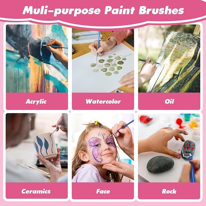 110Pcs Paint Brushes Bulk Small - Image 6