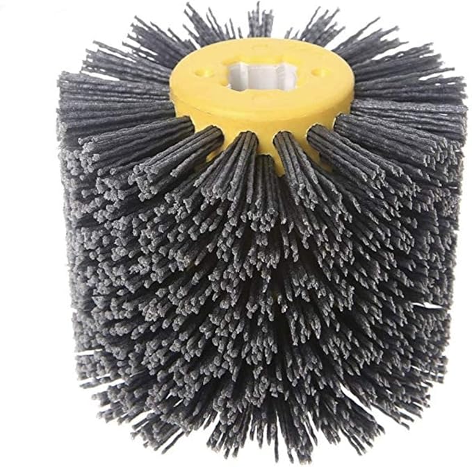 SIGNI New Abrasive Wire Drawing Wheel Drum Burnishing Polishing Brush for Wooden Furniture Floor Polishing 120X100mm 180 Grit 1pack