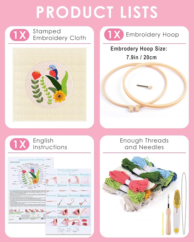 TINDTOP Punch Needle Kits, DIY Punch Embroidery Kits - Image 2