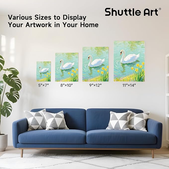 Shuttle Art 36 Pack Canvas for Painting, 100% Cotton Blank Canvas Boards - Image 7