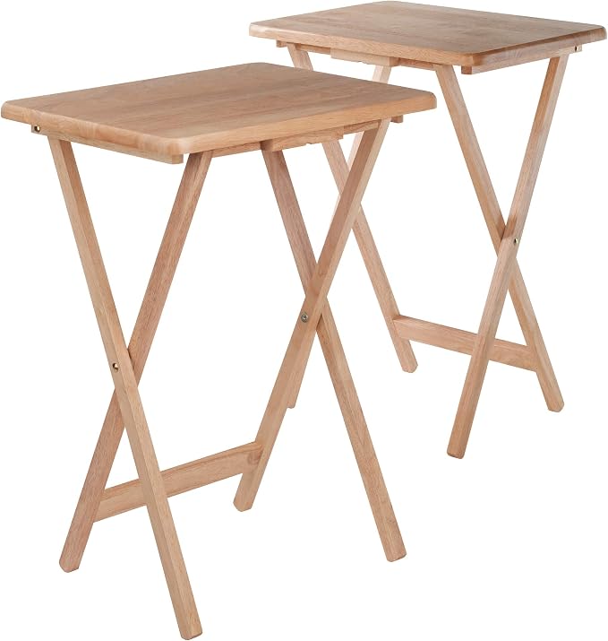 Winsome Alex Set of 2 Foldable Snack Tables, Living Room TV Dining, Work From - Image 4