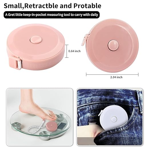 Tape Measure, Measuring Tape for Body Measurements Retractable,Fabric Sewing Tailor Cloth Knitting Craft Weight Loss Measurements Dual Sided 4 Pack