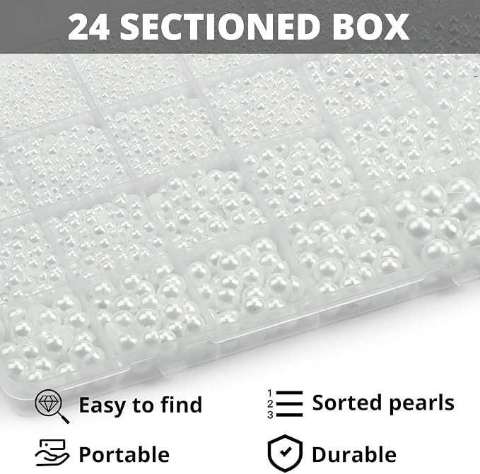17000Pcs White Half Pearls Beads - Image 3