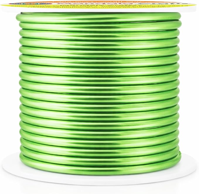 Mandala Crafts 8 Gauge Lime Green Anodized Aluminum Craft Wire, 32 FT | Colored - Image 2