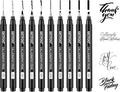 10 Size Calligraphy Pen Set, Hand Lettering Brush Pens by GETFOO