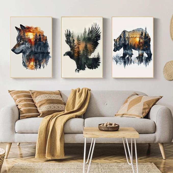 Mandun 3 Pack Paint by Numbers for Adult, Animals Paint by Numbers Kit for - Image 3