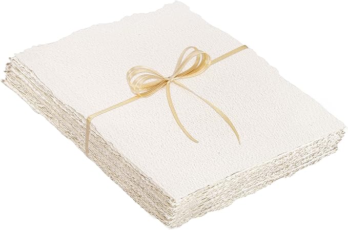 25 Sheets Watercolor Paper 8.5 x 11, 300 GSM Deckled Edge Paper Rough/Textured by Prudiut