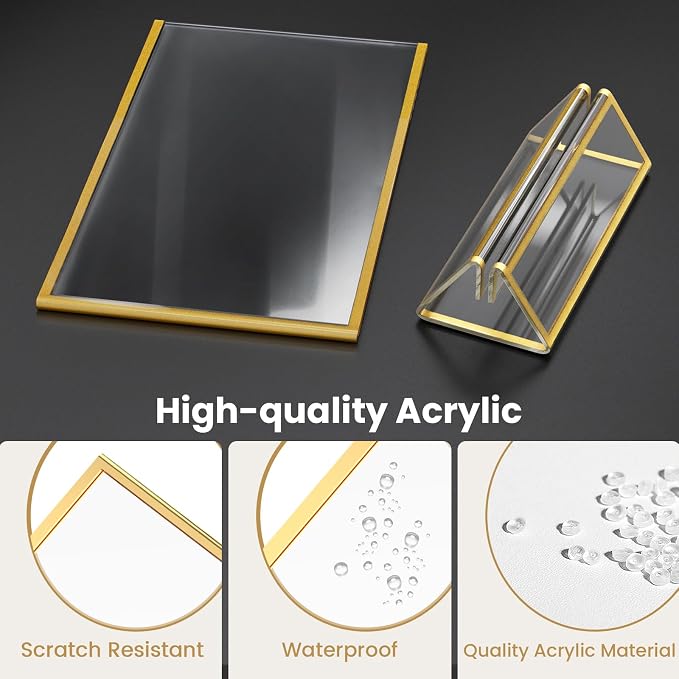 6PCS Acrylic Sign Holder 8.5X11 Double-Sided Gold Frames | Gold Picture Frames - Image 4