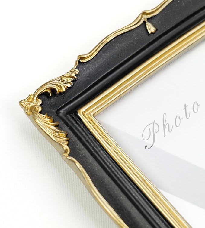 Cuspin 8x10 Picture Frame Black and Gold Frames, Ornate Textured Hand-Crafted - Image 4