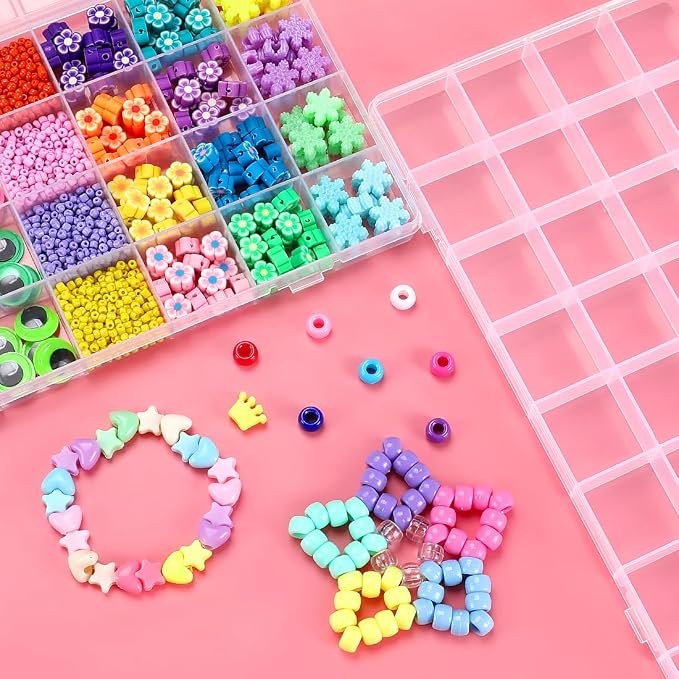 IOOLEEM 32 Grids Plastic Bead Organizer Box, Organizer Container Storage Box - Image 4