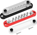 DaierTek 12V Power Distribution Block 2 x 1/4" (M6) Terminal Studs 12 x M4 (#8) Terminal Screws Battery Bus Bar Terminal Block Max 48V Positive & Negative Busbar for Automotive Car Boat