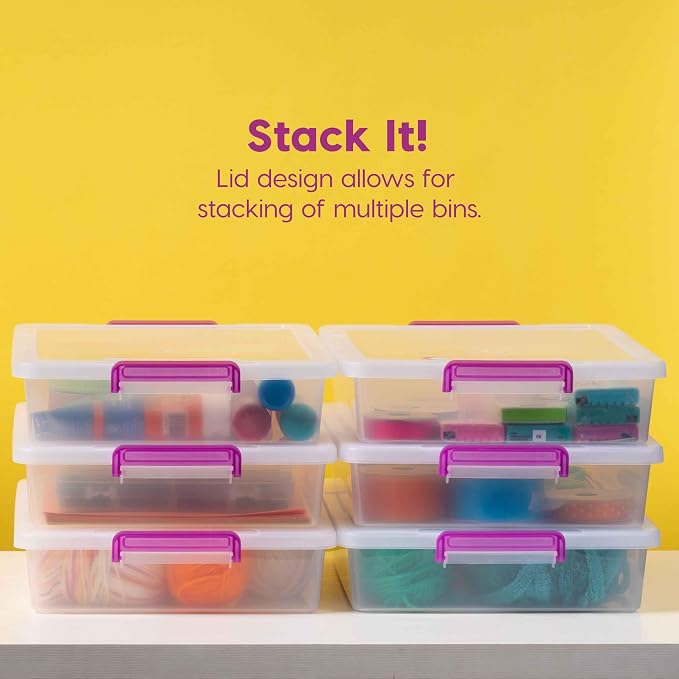 IRIS USA 6 Qt. Plastic Craft Storage Container Bins - Image 4