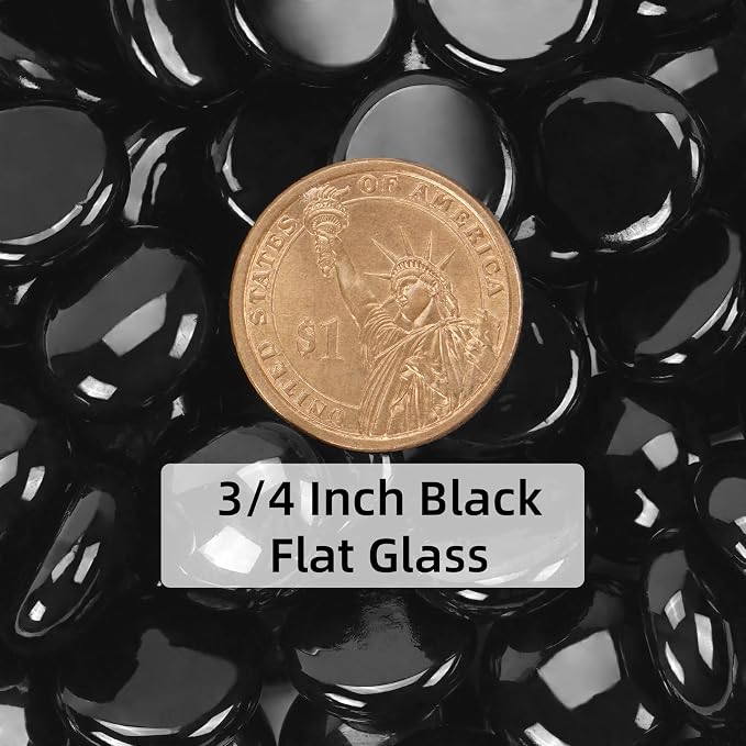 10LB Black Flat Glass Marbles for Vases, Gemstone Beads Vase Filler Decorative - Image 2