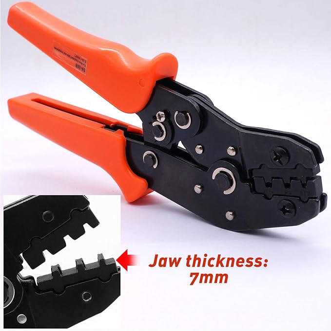 Twidec/Wire Crimping Pliers 0.25-1mm² Dupont Crimping Tool Ratcheting Wire 30-18AWG Crimping Tools Manual Crimp Fold Tool For 3.96mm, 2.54mm, 2.5mm Dupont JST XH Connectors SN-28B