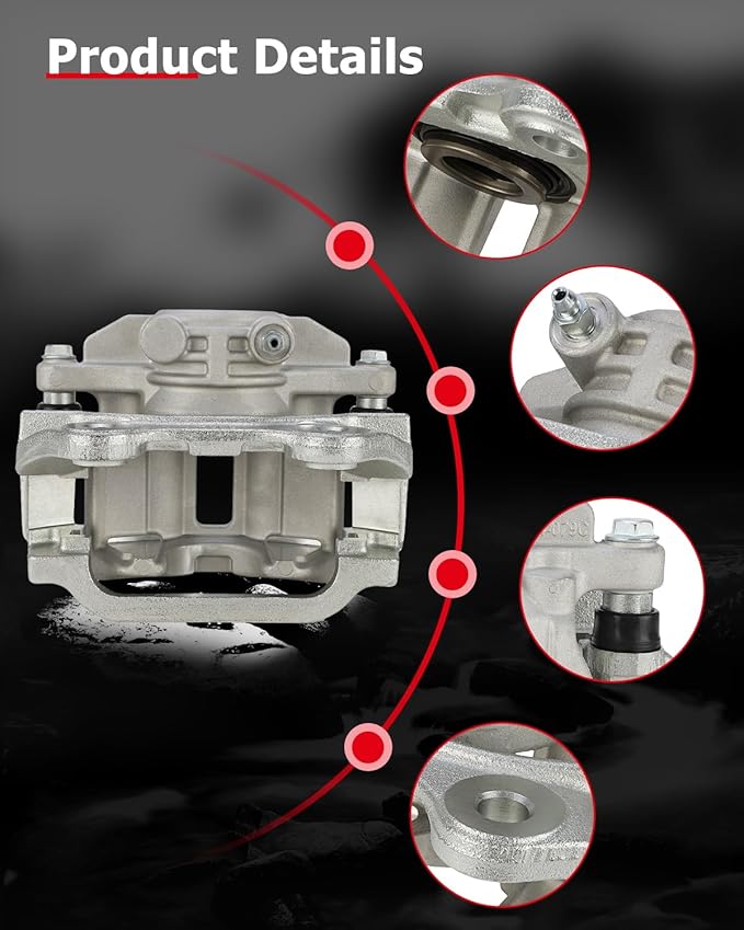 cciyu Rear Left + Right Brake Calipers With Bracket 18B4727 18B4726 For Cadillac 2000-2002 For Chevrolet 1999-2005 For GMC 1999-2005 (2PCS)
