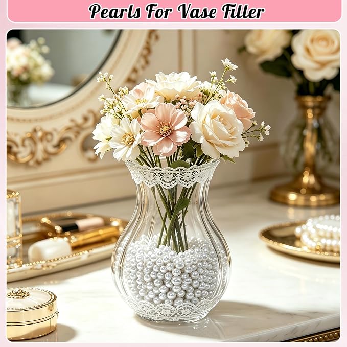 1200PCS 8mm Pearls for Crafting, Artificial Pearl Beads for Vase Filler - Image 5
