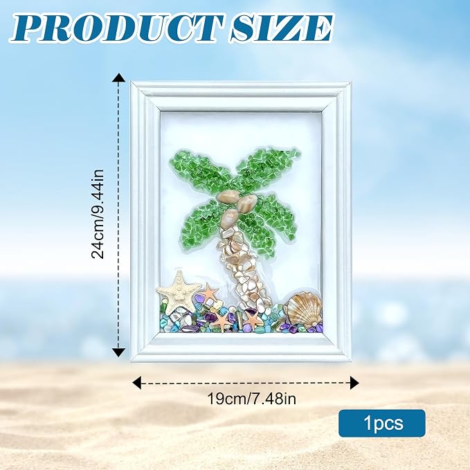 CIYOJA Sea Glass Stained Glass Kit – Coconut Tree Resin Art Mosaic Kit - Image 8