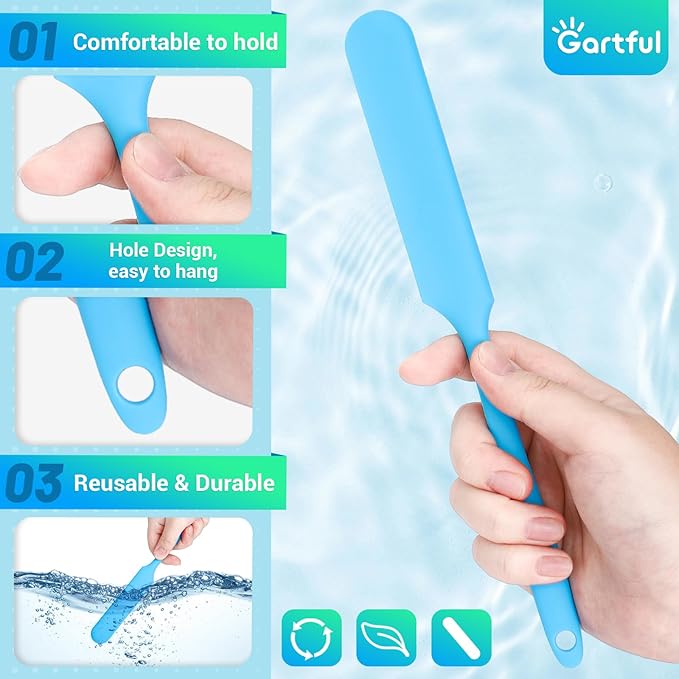 Gartful 6PCS Colored Silicone Spatula Stick, Reusable Epoxy Stir Sticks Scraper - Image 3