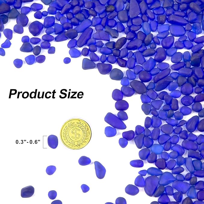 QEQEKAKA Sea Glass Stones for Crafts About 2.75LB Glass Pebbles Gemstones Bulk - Image 2