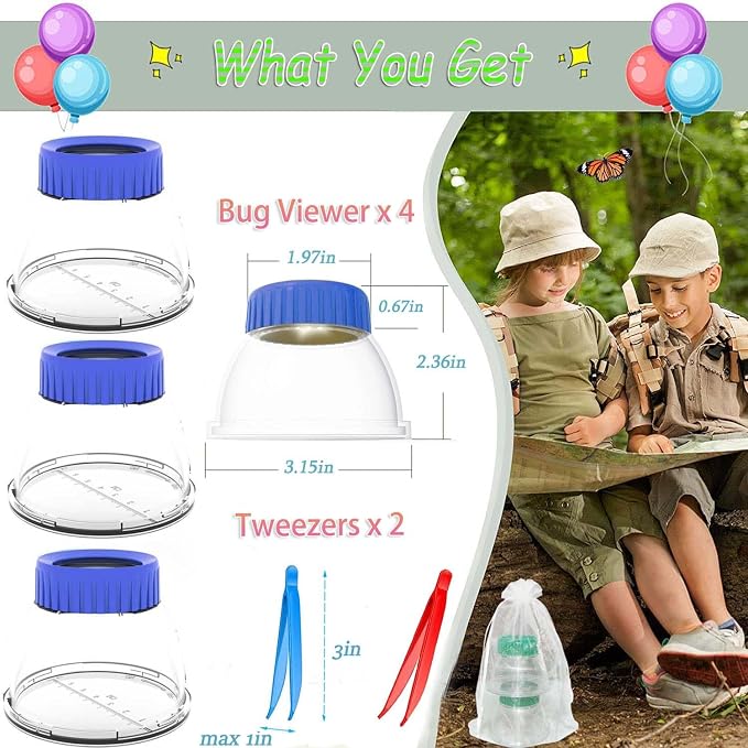 5X Magnifier Bug Viewer, Bugs Habitat Magnifying Bug Jar - Image 6
