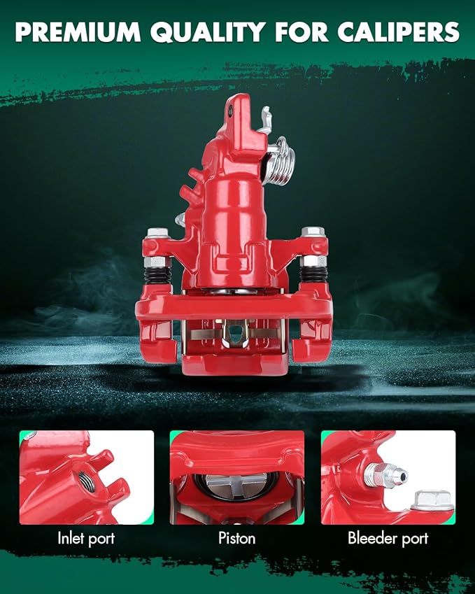 SCITOO 19-B2068 Disc Brake Caliper Assembly with Bracket Red Fit For Acura TSX 2004 2005 2006 2007 2008,For Honda For Accord 1998 1999 2000 2001 2002 2003 2004 2005 2006 2007
