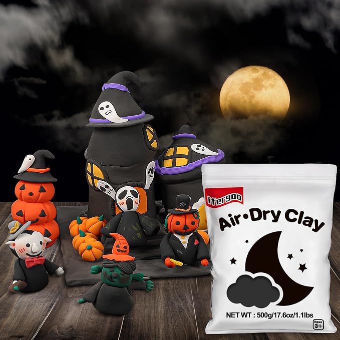 Ifergoo Black Foam Modeling Clay- Moldable Cosplay, Air Dry, Squishy Molding - Image 3